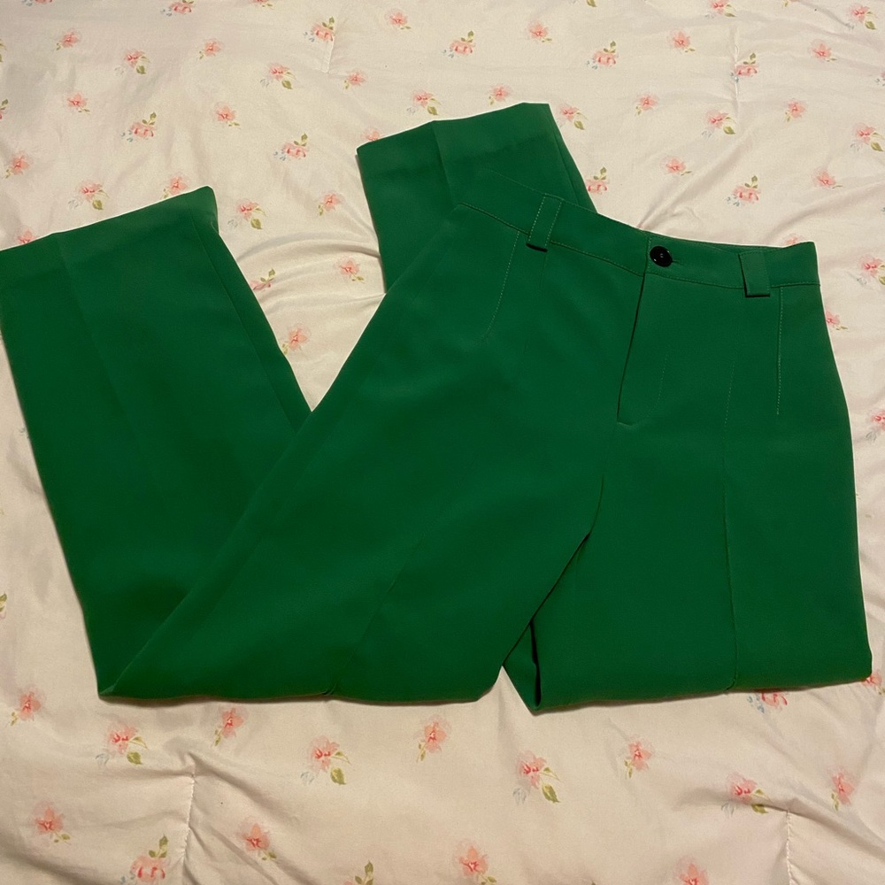 High Waisted Zara Pants - Forest Green